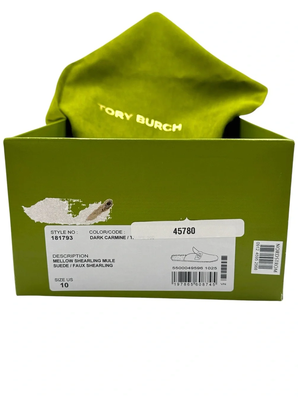 Tory Burch Mellow Shearling Mule Suede Shoes Size 10